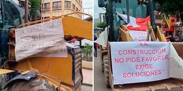 Constructores  protestan en  Potosí, exigen  actualizar precios