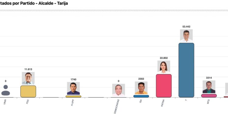 Oficial: Torres se impone con más del 53% hasta ahora en el recuento del Tribunal Electoral de Tarija