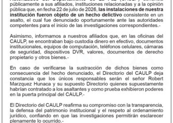 Denuncia Pública – Colegio de Auditores y Contadores Públicos Autorizados del Departamento de La Paz