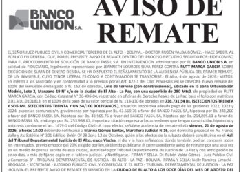 Aviso de Remate contra Rutt Marca García