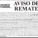 Aviso de Remate contra Rutt Marca García