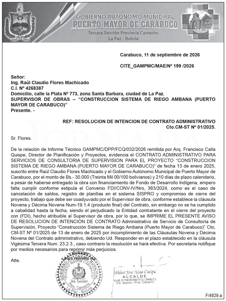 Gobierno Autónomo Municipal Puerto Mayor de Carabuco
