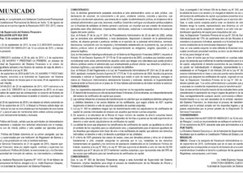 Comunicado – La Primera Entidad Financiera de Vivienda